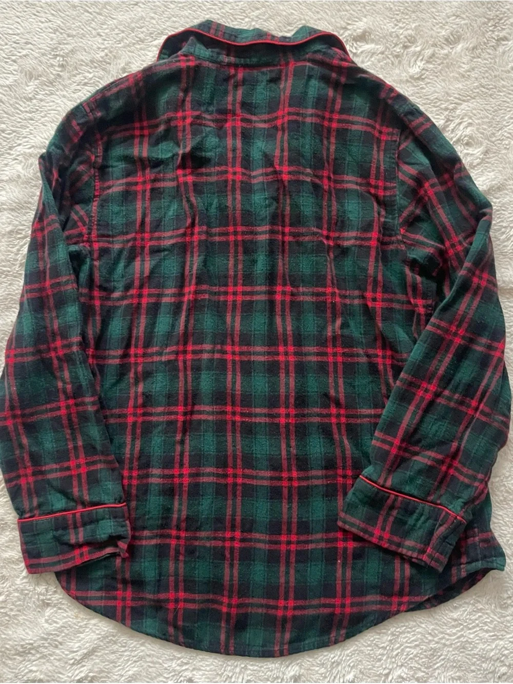 Lauren Ralph Lauren Green & Red Plaid Button-Front Pajama Set with Crest